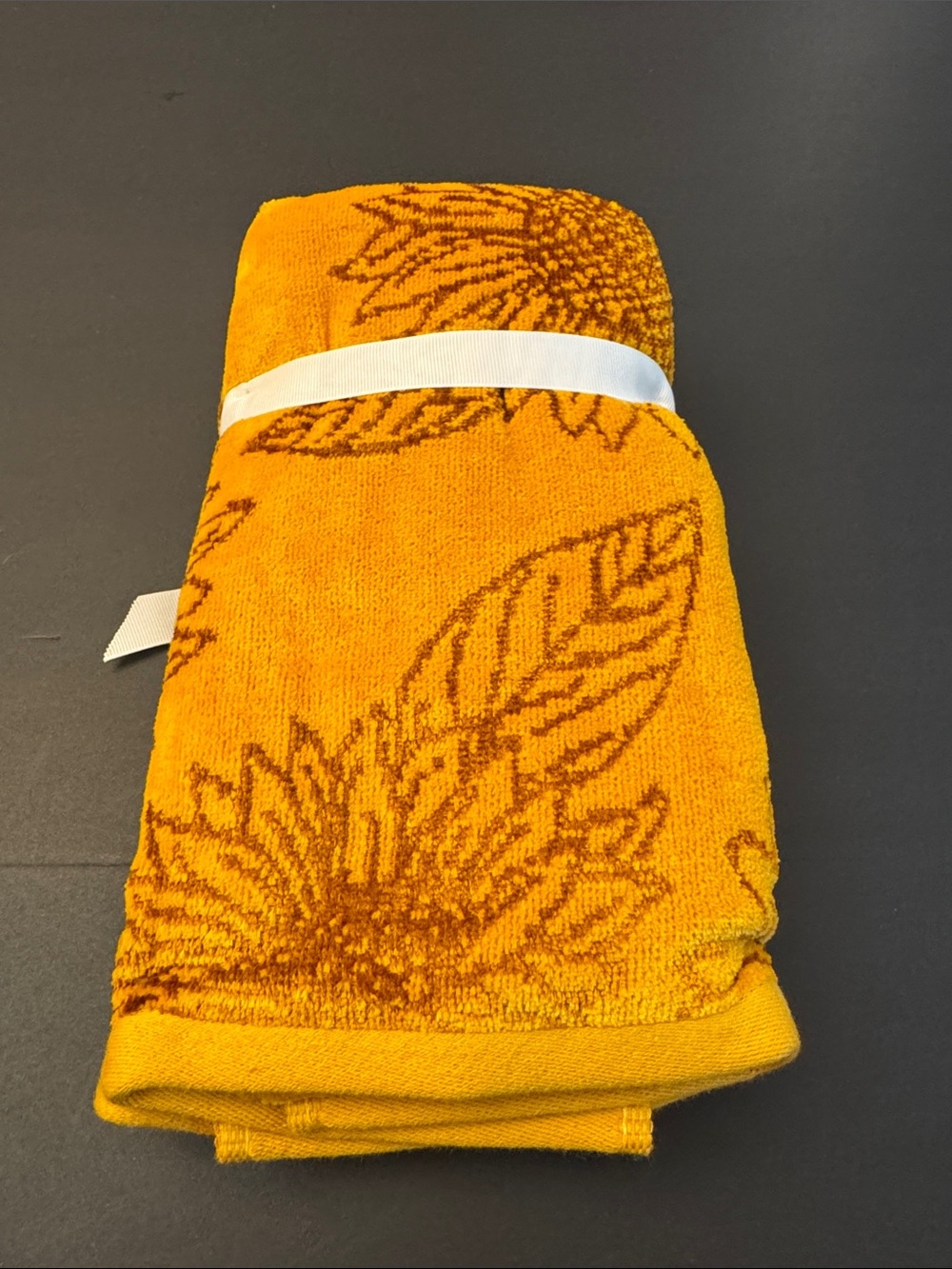 6pc TRULY LOU Sunflower Floral Bath Towel Set - Golden Yellow - Picture 6 of 10
